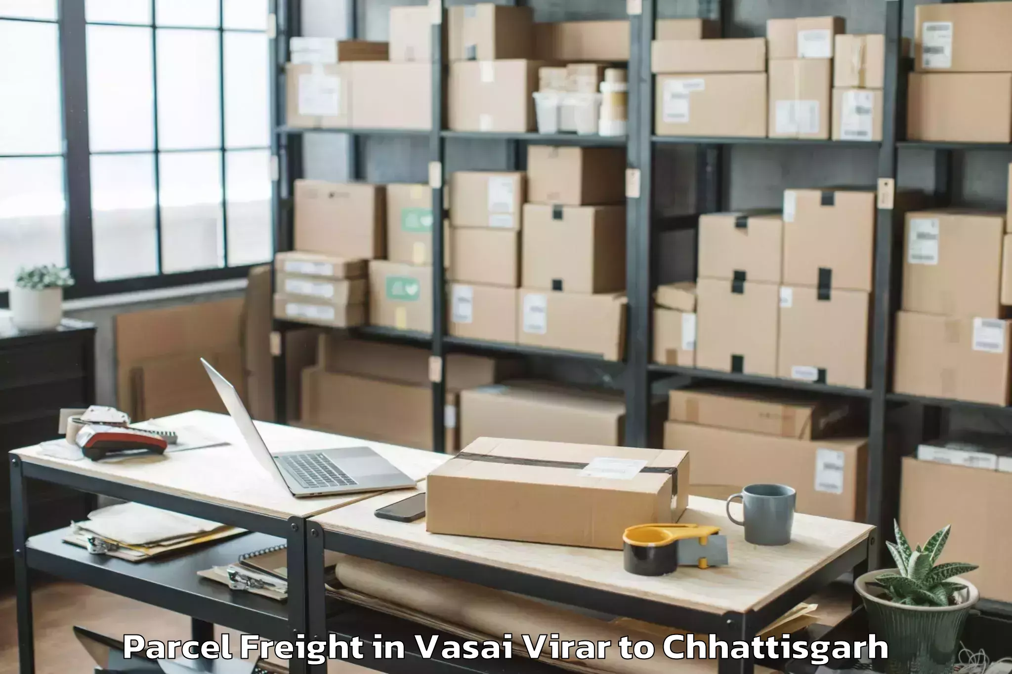 Quality Vasai Virar to Udaipur Dharamjaigarh Parcel Freight